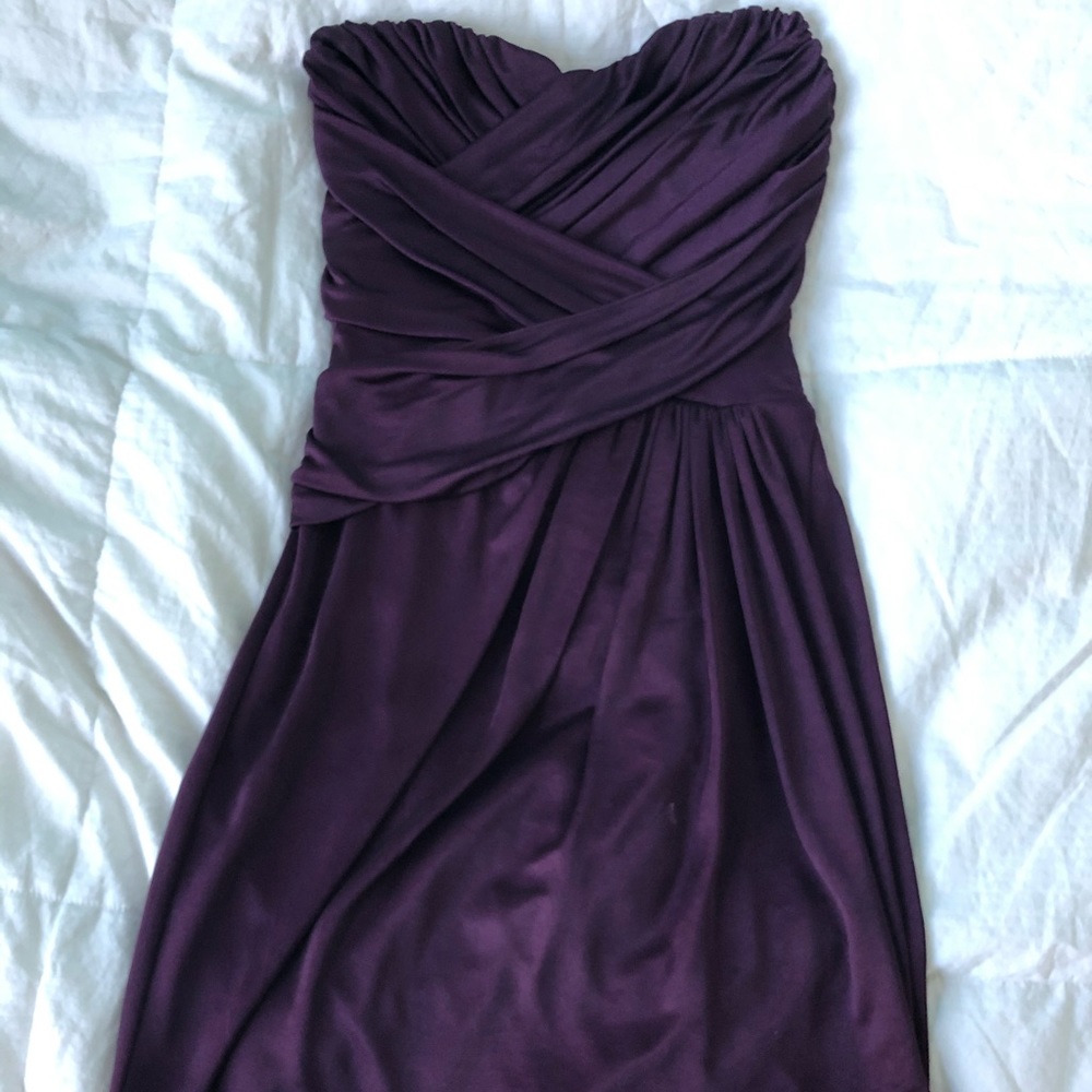 Express Purple Strapless Dress